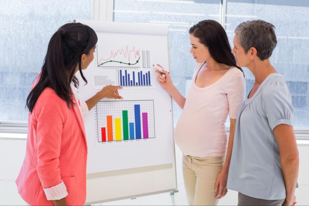 Couple consulting fertility doctor about IVF treatment