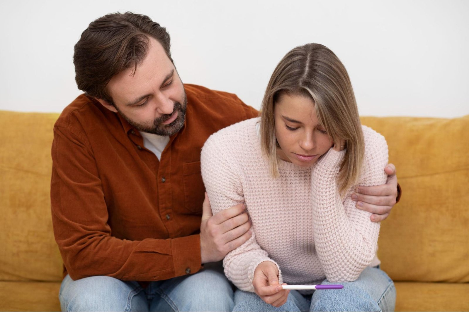 Couple consulting fertility specialist in clinic